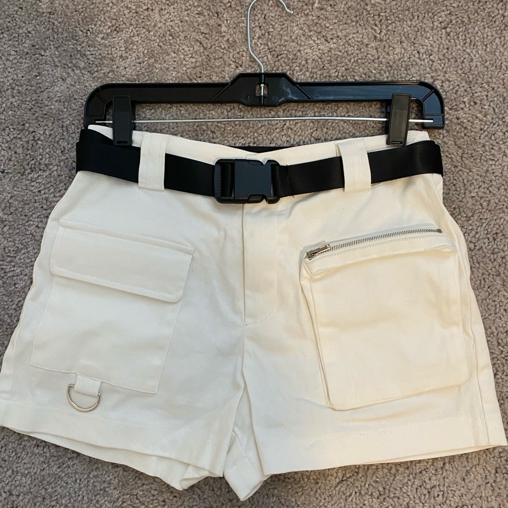 White cargo shorts